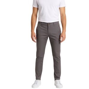 BirdDogs Mens Gray Chino Pants Stretch Slim Fit 32x32 Zipper Pocket